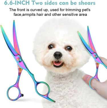 Професійний набір для стрижки собак 3 в 1 - фіолетовий. Набір ножиць для собак, котів та інших тварин (прямі, зубчасті, вигнуті)