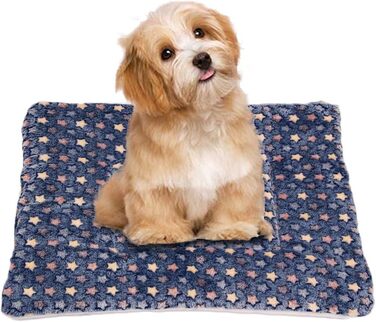 М'яка тепла флісова ковдра для собак та котів, велика, блакитна