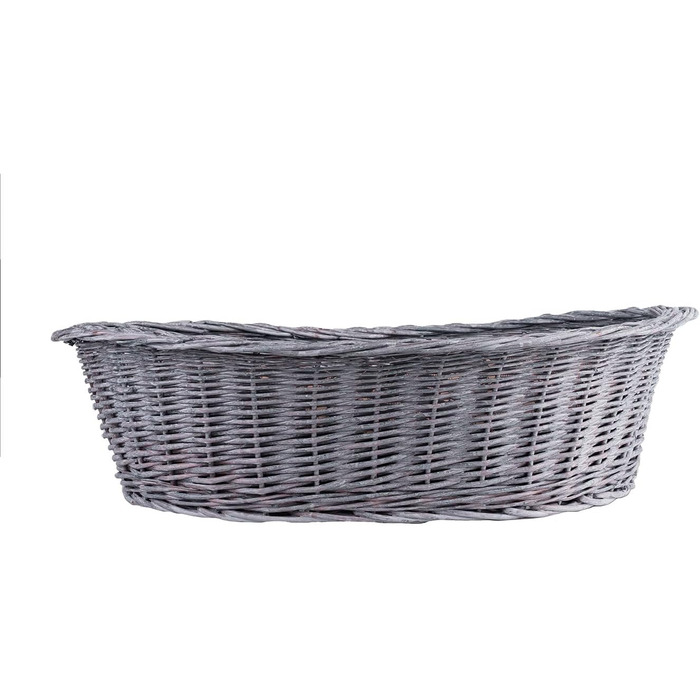 Плетенний корзинка для собак та котів з подушкою, 95x72x27 см (сірий/чорний)