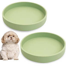 Набір мисок для корму для собак і котів з силікону, 2 шт. - плоскі, для сухого та вологого корму, 17,8 см