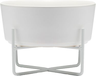 Підставка для годівлі собак Waggo з мискою, керамічна, піднята, маленька, матова біла