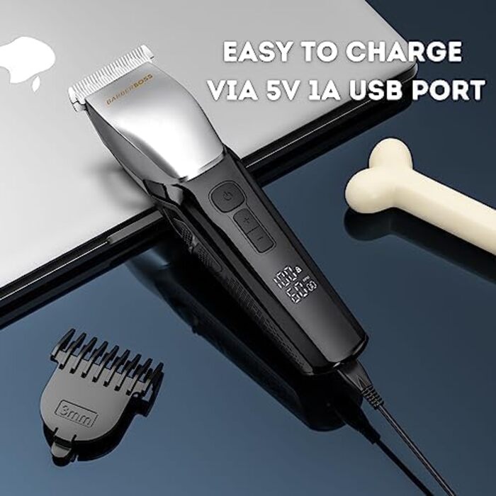 Набір для грумінгу тварин BarberBoss бездротовий: професійна собача машинка для густого волосся, тример для спутанного хутра, тиха, водонепроникна