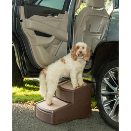 Драбина для тварин Pet Gear Easy Step II, 2 сходинки, екстраширока, до 90 кг, для собак і котів, знімний та миючий килимок, легка збірка, колір еспресо