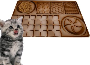 Килимок для годування собак та котів Slow Feeder з силікону, коричневий