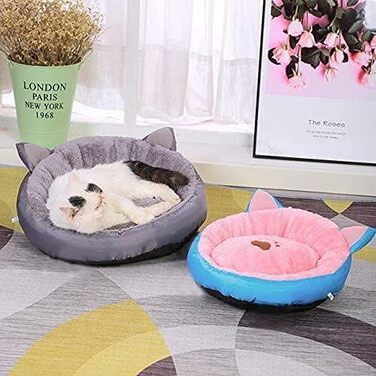 Кругле ліжко для собак та котів Queta. Тепле, миється, зручне ліжко для домашніх тварин (сірий)