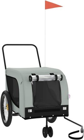 Причіп для велосипеда для собак Сірий та Чорний, Oxford-Gewebe та залізо, LH82049