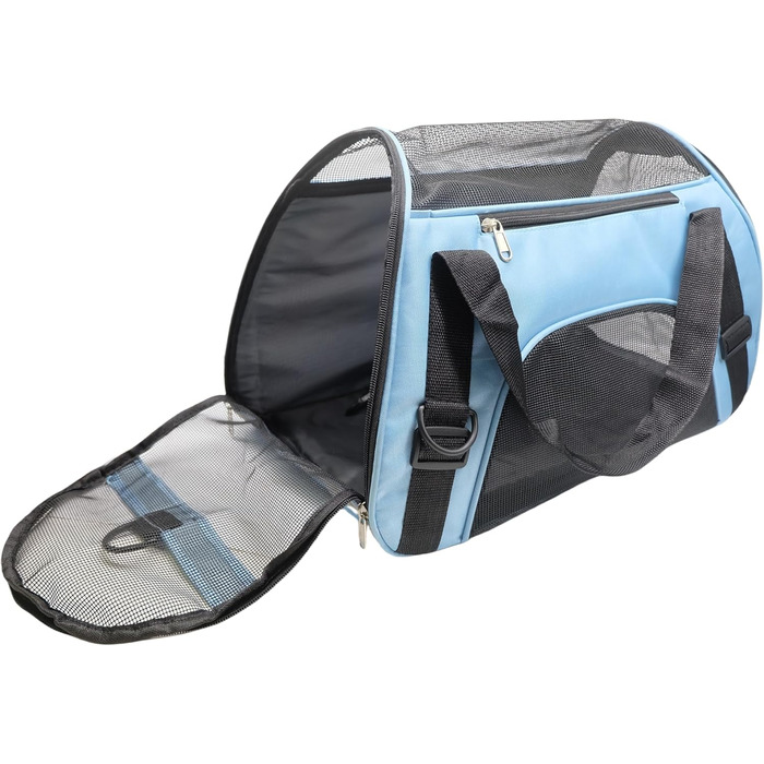 Переноска для котів та собак, м'яка, портативна, складана, бірюзова (Mittel-Blau)
