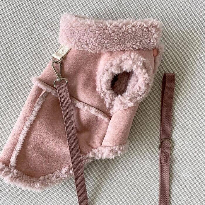 Теплий зимовий халат для собак з флісу, бавовна, захист від вітру, коричневий, розмір M