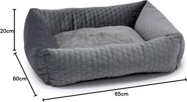 Ліжко для собак Karlie Liegebett Velvet L, 65x60x20 см, темно-сірий