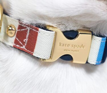 Стильний нашийник для собак Kate Spade New York, регульований, 39,4-61 см, золота металева пряжка, для середніх собак, унісекс
