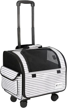 Транспортна сумка для собак та котів Galatée з колесами, розкладний рюкзак-переноска для тварин, рюкзак-візок для домашніх улюбленців (білий)