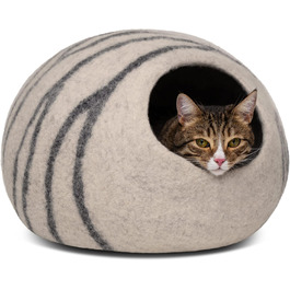 Еко-лежак-печера для котів MEOWFIA з 100% мериносової вовни