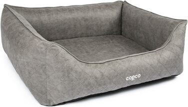 Ортопедичне ліжко для собак CopcoPet Hugo Velourlederoptik XXL (125 x 100 см) – вісколіжкова матрац для собак з знімним чохлом – неслизьке та легке у догляді – для великих собак, для здоров'я суглобів та стабільне