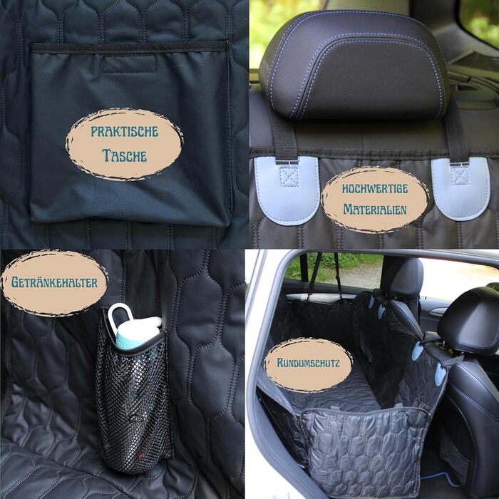 Накидка для собак у машину - захист заднього сидіння, шкіряна, сумісна з ISOFIX, неслизька, водовідштовхувальна, універсальна