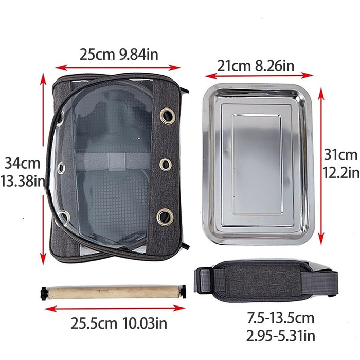 Переносна переносна сумка-переноска для птахів, клітка для подорожей для колібрі, папуг, сірих птахів