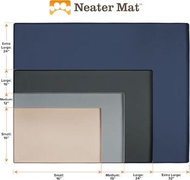 Силіконова підкладка для мисок собак і котів Neater Pet Brands, водонепроникна, коричнева, 81,3x61 см – захист підлоги від води і корму