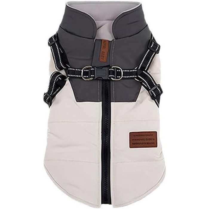 Водонепроникна куртка для собак з отвором для шлейки, тепла зимова куртка для собак, куртка для собак середнього розміру (L)