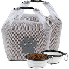 Сумка для зберігання корму для тварин, 2 шт., складна, BPA-free, харчова, прозора - для подорожей, кемпінгу, перевезення корму