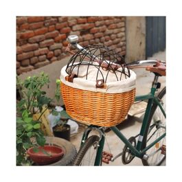 Корзина на велосипед для собак та котів, передня, велосипедна корзина-тримач для шосейних велосипедів, для покупок та їзди (Помаранчевий)