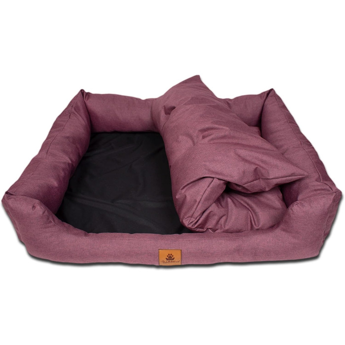 Ліжко для собак PaLulli Animal - міцне, водонепроникне, з м'яким знімним подушками, 115x85x18 см, Бордовий