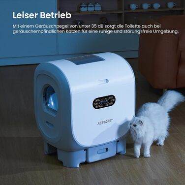 AstroPet 101L Самоочищаючий туалет для котів XXL, автоматичний лоток для кількох котів, з двома входами, UV-стерилізацією, дезодорацією іонізатором, керуванням з клавіатури