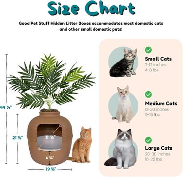 Квіткова кімната для котів Good Pet Stuff з туалетом, фільтром та легкою очисткою, колір Біла берізка