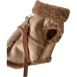 Теплий зимовий халат для собак з флісу, бавовна, захист від вітру, коричневий, розмір M