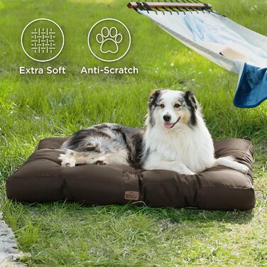 Килимок для собак BEDSURE великих порід, 111x89 см, водонепроникний, коричневий, 10 см заввишки