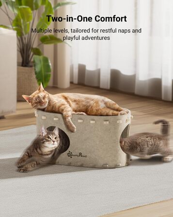 Котяча хатка DownyPaw PeekaPurr, сірий будиночок для котів