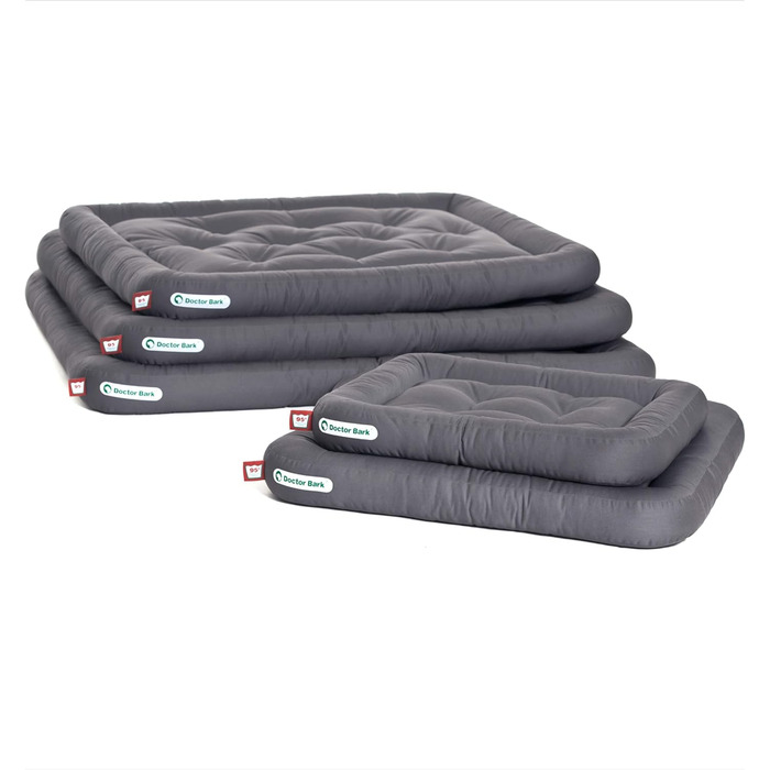 Ортопедичне ліжко для собак Doctor Bark, 75x65 см, сірий колір, миється при 95°C, гігієнічне, міцне та зручне