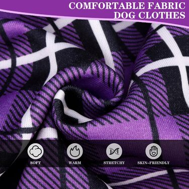 Пуловер з капюшоном для собак ExPawlorer у британському стилі з візерунком, теплий одяг для собак з отвором для повідка, підійде для собак різних порід (Пітбуль), зимовий одяг для цуценят, дівчаток та хлопчиків, котів, рожевий (XX-Large, фіолетовий)