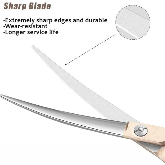 Професійна вигнута ножиця для собак 7 дюймів - ножиці для грумінгу з ергономічною ручкою, регульованим гвинтом, для собак, котів та інших тварин