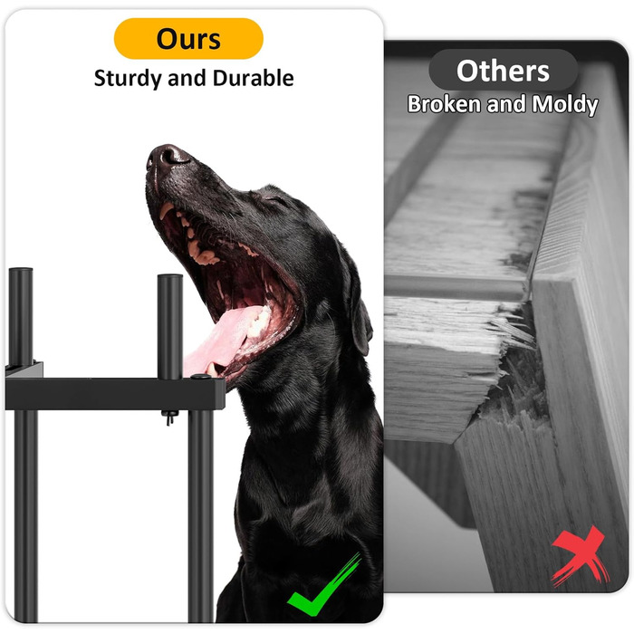 Підставка для води для собак Jane Eyre – регульована, піднята, для великих та середніх собак, антиковзаюча, без миски. Матеріал: L-STEEL