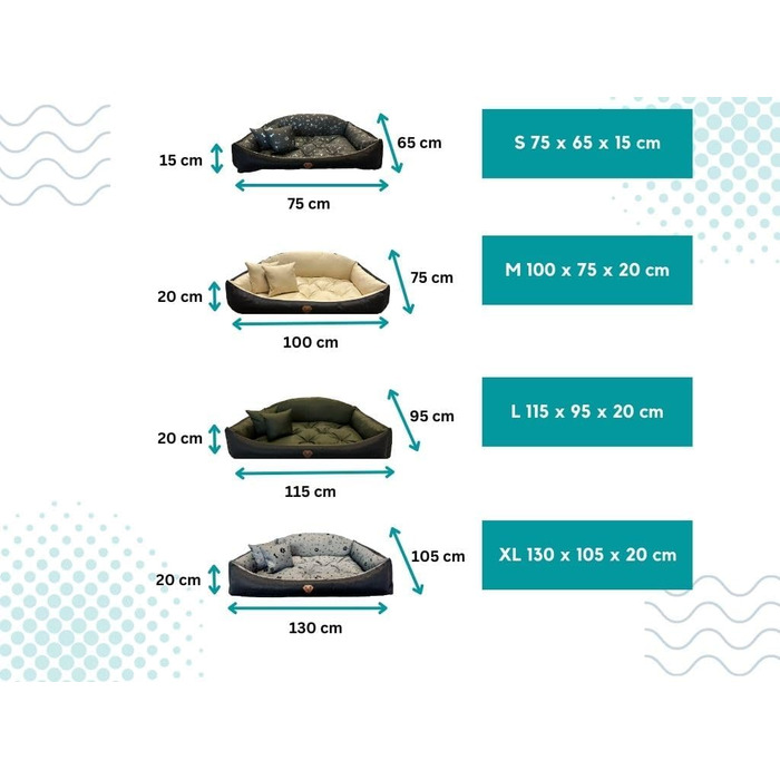 Ортопедичне ліжко для собак Dogs4Life: м'яке, миється, для собак маленьких, середніх та великих (S-XXL, сірий)