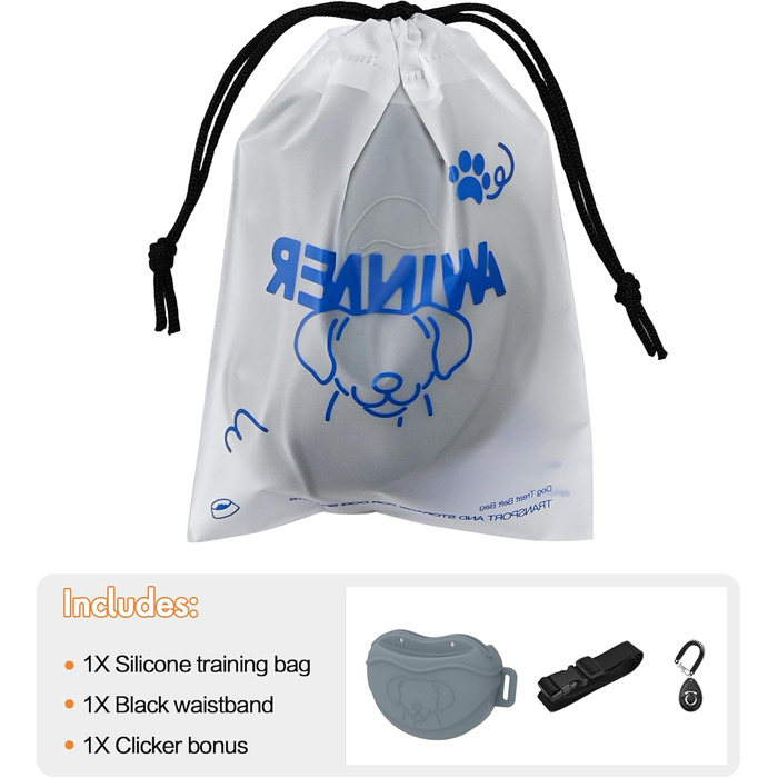 Сумка для ласощів для собак AWINNER – преміум силікон, 4 потужні магніти, регульований поясний ремінь – ідеально для дресирування цуценят та прогулянок