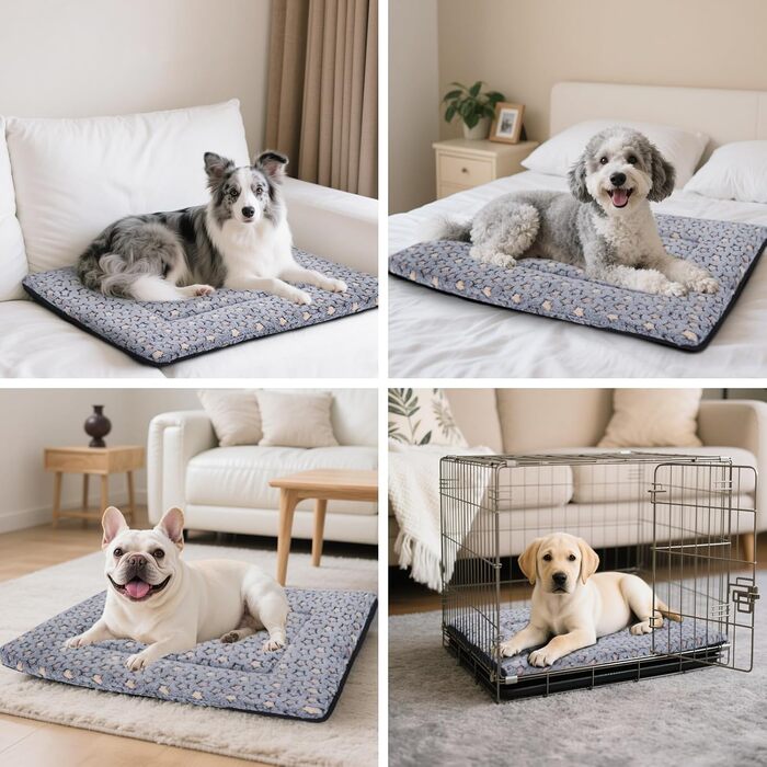 Ортопедичне ліжко для собак BVAGSS, миюча підстилка для собак, плюшева подушка для собак. М'яке та тепле ліжко для собак маленьких, середніх та великих порід, з неслизьким дном. Розмір 60x45 см, колір Blue Star