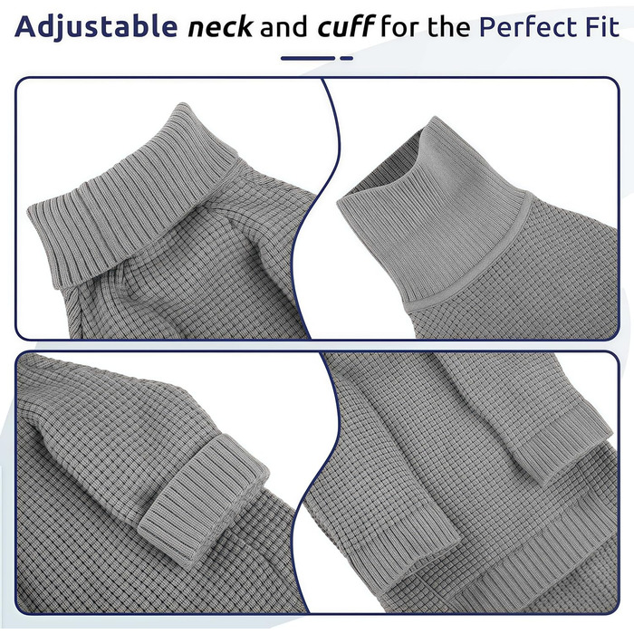 Теплий зимовий пуловер для собак маленьких та середніх порід, з коміром-горловиною. Підходить для Чихуахуа, Такси, Французького бульдога та інших. Колір: сірий, розмір M