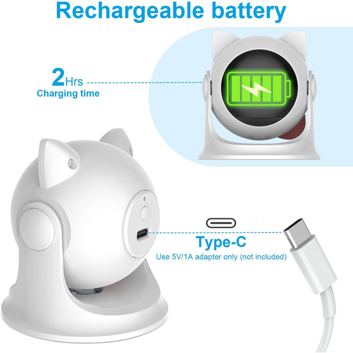 Автоматичний лазерний іграшковий пристрій для котів та цуценят VOVIGGOL, USB-зарядка, регульовані зони, інтерактивна мисливська іграшка для тварин