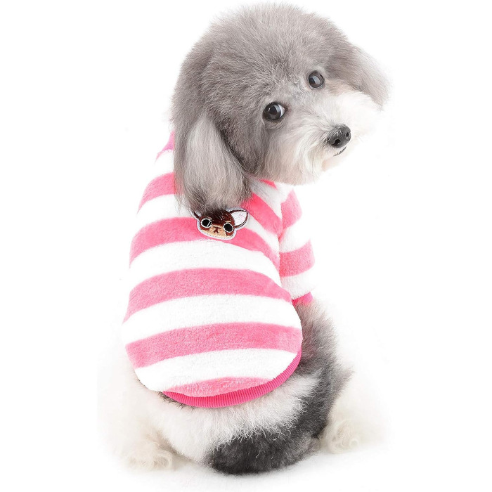 Теплий зимовий пуловер для собак ZUNEA, тепла флісова куртка для цуценят, стильний светр для дівчаток та хлопчиків, рожевий, розмір L (2XL)