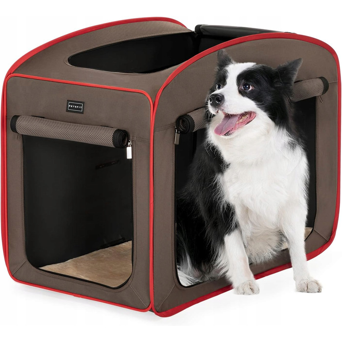 Переноска для собак PetsFit, коричнева, L/XL (64 см x 79,5 см x 56 см)
