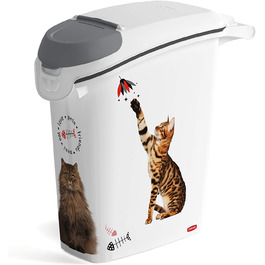 Контейнер для корму Curver 23 л (10 кг) для котів Petlife, пластиковий, з кришкою