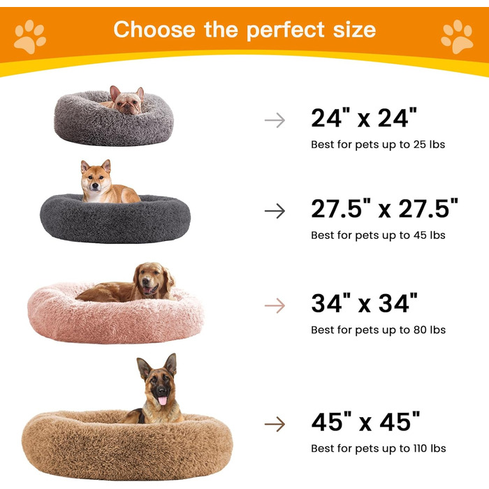 Кругле м'яке ліжко для собак та котів, Anti-Stress, XX-Large, сірий, плюшеве, для дому