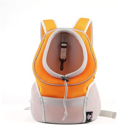 PETCUTE Рюкзак для собак та котів, переноска-рюкзак з регульованими ременями та висувною конструкцією, безпечна переноска для тварин з виймальною підстилкою (Помаранчевий)