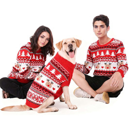 Пуловери для собак та господарів MuYaoPet на Різдво, сімейний комплект, розміри XS-4XL для людей