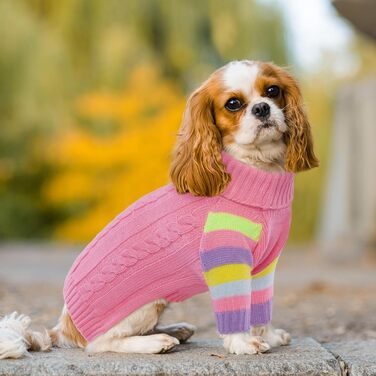 Светр для собак, середній розмір, теплий зимовий светр-ворітник для дівчаток та хлопчиків, зелена жилетка для собак, різдвяні костюми для собак, одяг для домашніх тварин, в'язані вироби, Французький бульдог, Бігль, світло-рожевий