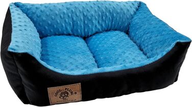 Ліжко для собак Odolplusz: корзина, диван, ліжко для маленьких собак. З силіконовими кульками, гіпоалергенне, 50x40 см (чорний + м'який блакитний)