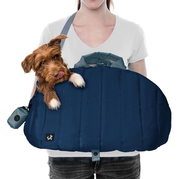 Сумка-переноска для собак Sytopia, середні породи, до 11,3 кг, колір бежевий/блакитний