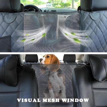 Захист для заднього сидіння автомобіля від собак: водовідштовхувальний, антицарапинний, з боковими захистами та оглядовим вікном