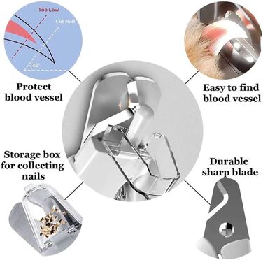 LUCKKY 2-в-1 тример для нігтів домашніх тварин: стригун та шліфувальник для собак та котів з LED-підсвіткою