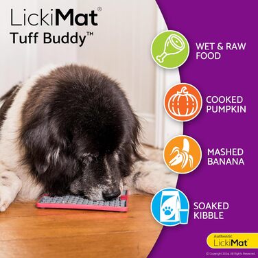 LickiMat Tuff Buddy - годівниця для собак, повільне годування, зменшує нудьгу, червона